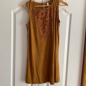 M Faux Suede Mustard color Dress